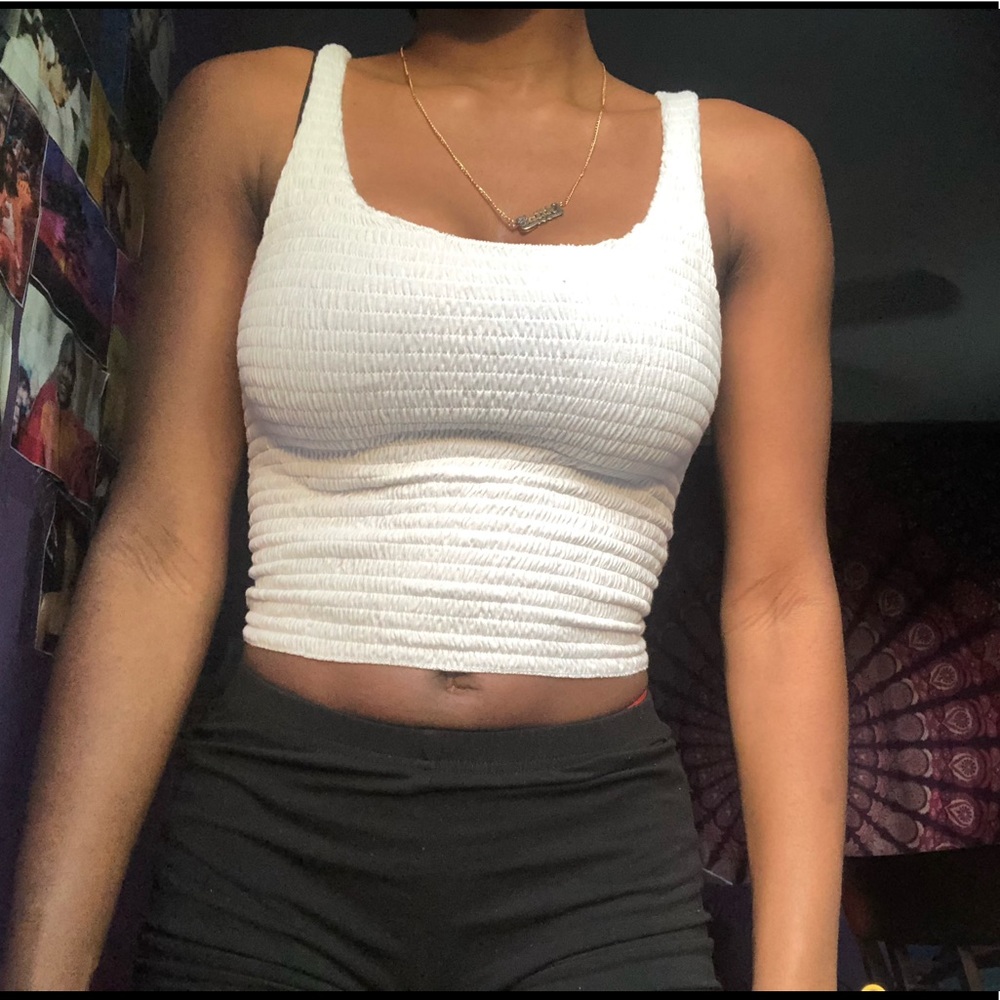white crop top